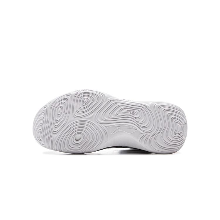 Li Ning Tian Ying 2.0 Confortáveis Antiderrapantes Absorventes de Choque Resistentes ao Desgaste Respiráveis Cano Médio Tênis de Basquete Infantil Preto Branco YKBU098-5
