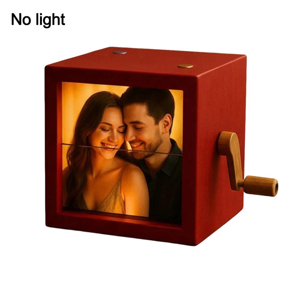 Unik med lätt vändbar fotolåda Handvevad 3D-utskriven fotoalbum Personlig fotoblädderbok Presenter