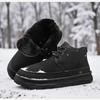 Winter Warm Thick Snow Fashion Boots Mens Lace Up High Top Cotton Shoes Thick Bottom Anti Slip Thick Bottom Outdoor Short Boots