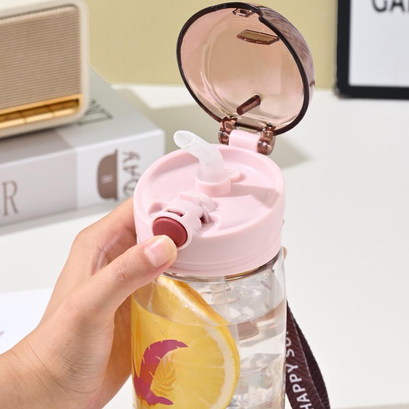 Water bottle straw cup cute simple maternity delivery room portable summer space cup male and female students sports water cup plastic cup