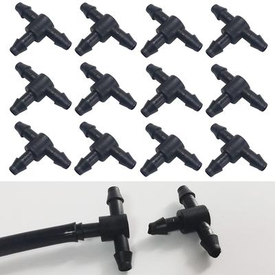 20 Pcs Plastic Tee Pipe 6mm Inverted Hook Tee Pipe Drip Irrigation Capillary Connector Garden Irrigation Pipe Fittings