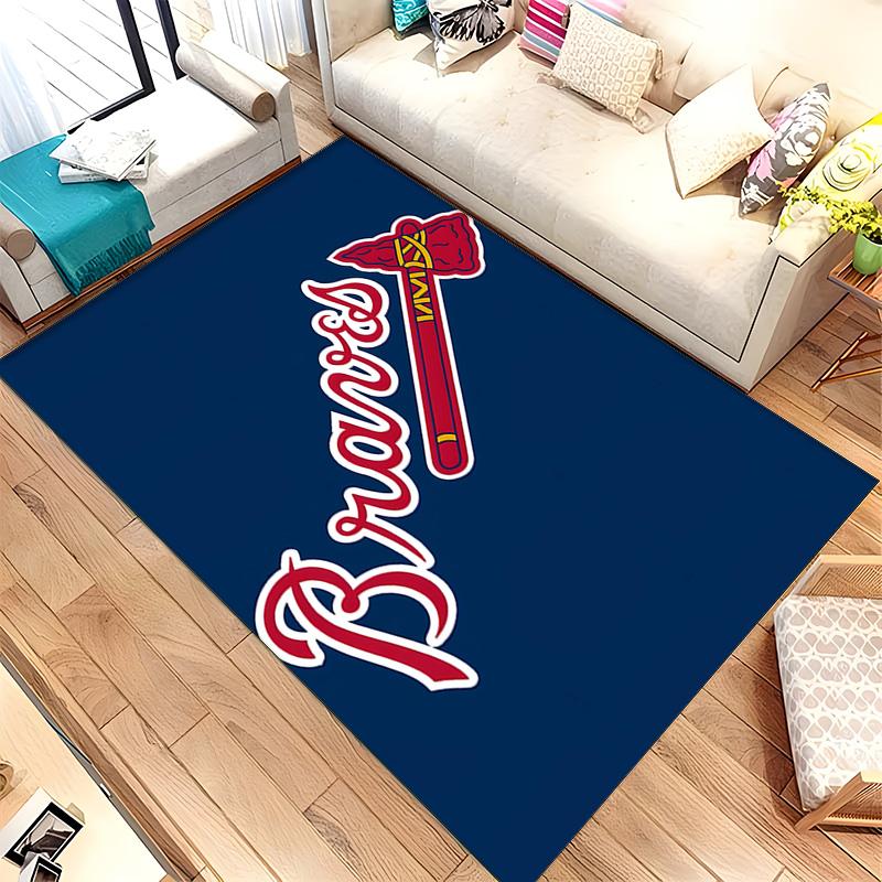Atlanta Braves (1) Rug Suitable For Living Rooms Bedrooms Computer Rooms Dining Areas And Placement Under Tables And Chairs Also An Ideal Choice For O