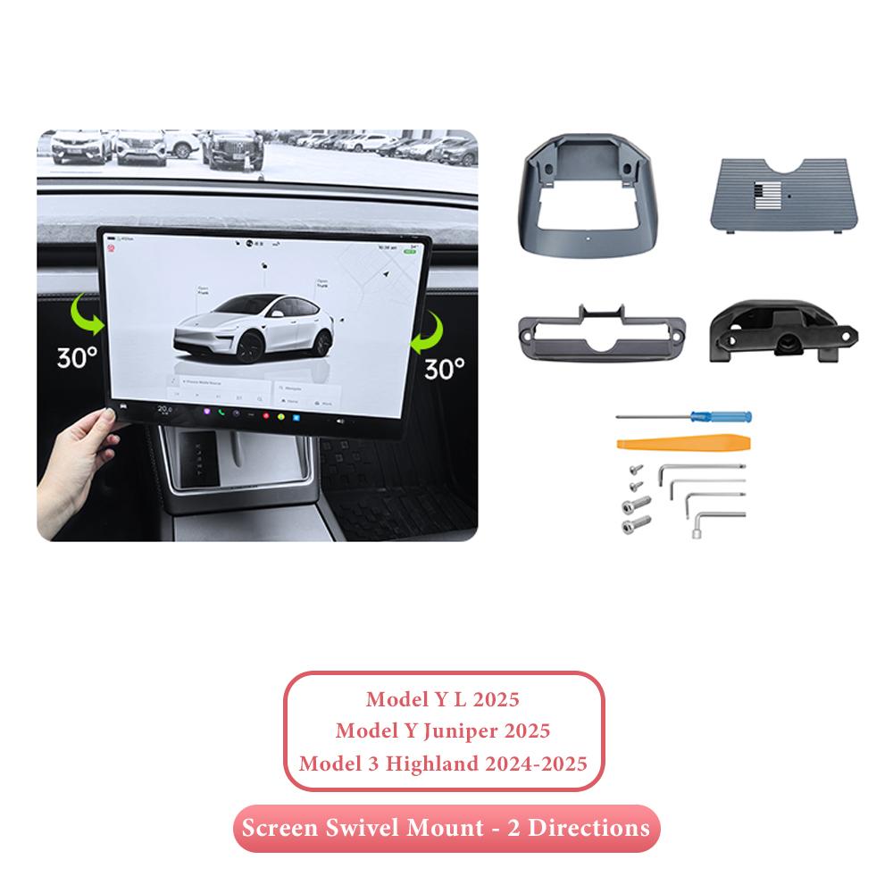 Screen Swivel Mount For Tesla Model Juniper Model Y L 4 Direction Adjustment Tilt GPS Rotating Bracket Kit Model 3 Highland 2 Direction