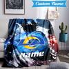 Custom Name Rams Fan Gear USA Blanket Lightweight Ideal Bedding Blanket Perfect for Travel, Camping, Living Rooms, Sofas, Christmas Gift