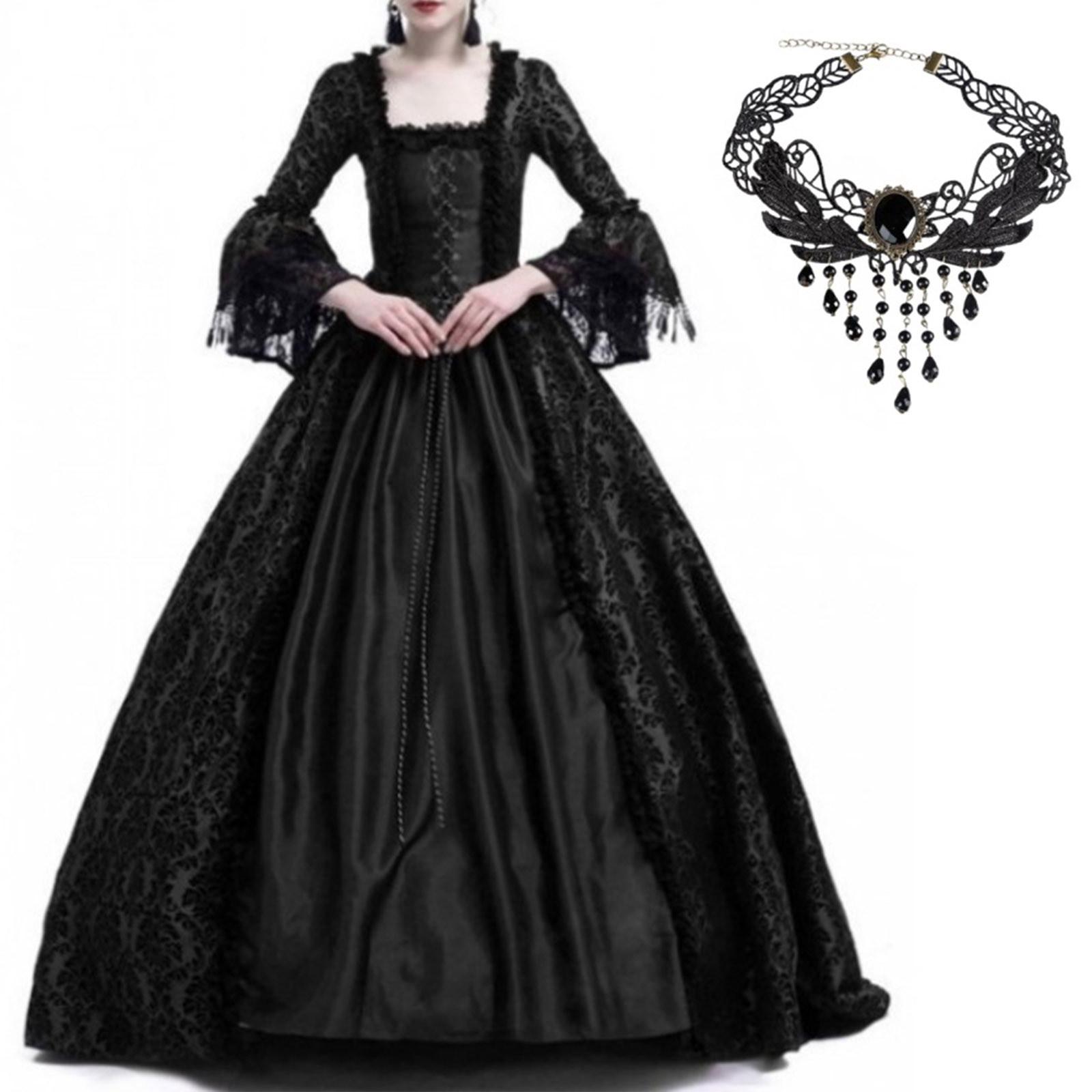 

Женское модное колье с длинным рукавом и капюшоном в готическом стиле, платье для косплея длиной до пола L чёрный