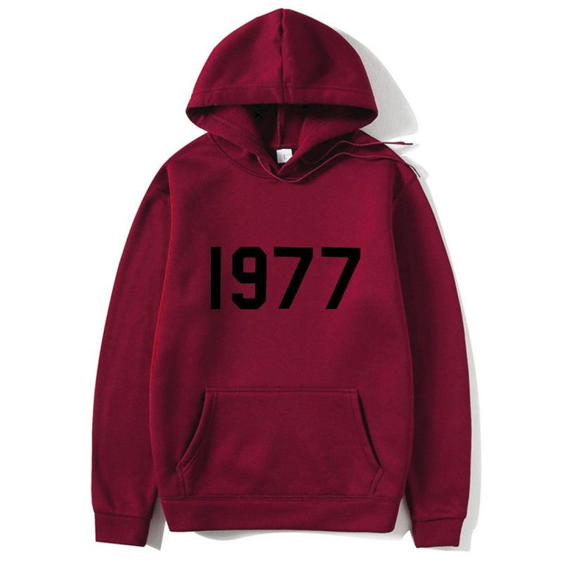 High Street 1977 Printed Couple Hooded Sweater Pullover Trendy Top Couple
