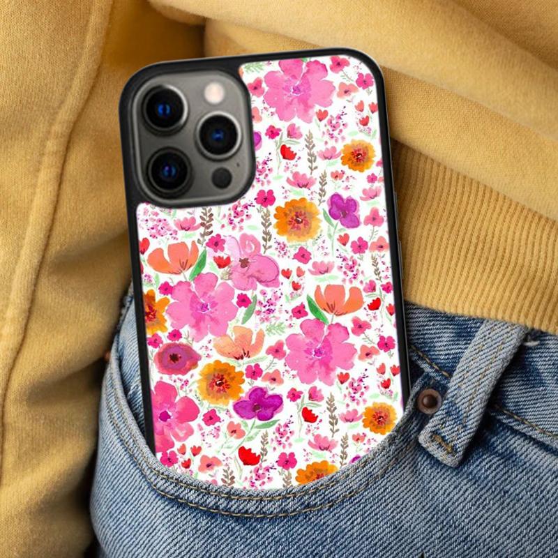 Hello Spring Flowers Soft Phone Case for iPhone 17 Air 16e Pro Max 15 Pro 13 14 Plus 11 12 MagSafe Magnetic Coque