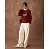 Women's 100% Merino Wool Dog Jacquard Sweater