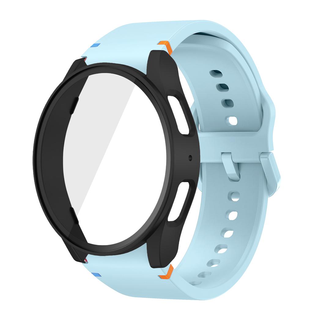 Silikonarmband für Samsung Watch 7 6 5 4 40mm 44mm 5Pro 45mm Armband Mit Hülle Displayschutz Bumper Abdeckung für Handgelenkschmuck