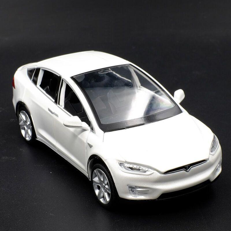 Tesla Model 132 X 90d Suv Diecast Model Car Soundlight Pull Back Kids Toy Gift