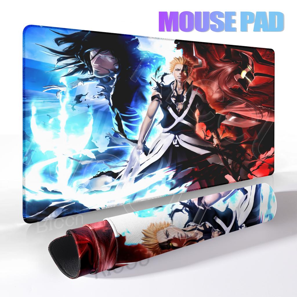 Japan Anime Figure Bleach Mouse Pad Large Desk Accessories Desk Pad Rubber Base Edge Mousepad Non-Slip Mousepad for Office