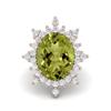 15X12mm Oval Peridot 925 Sterling Silver Rose Vermeil Solitaire Accents Cocktail Women Wedding Ring