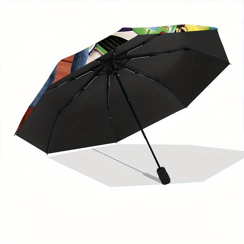 1pc Toy Story Characters Auto-Open Close Umbrella, Portable 3-Fold Design, 8-Rib Iron Frame Outdoor Umbrella, Festival Gift for Fans, Travel