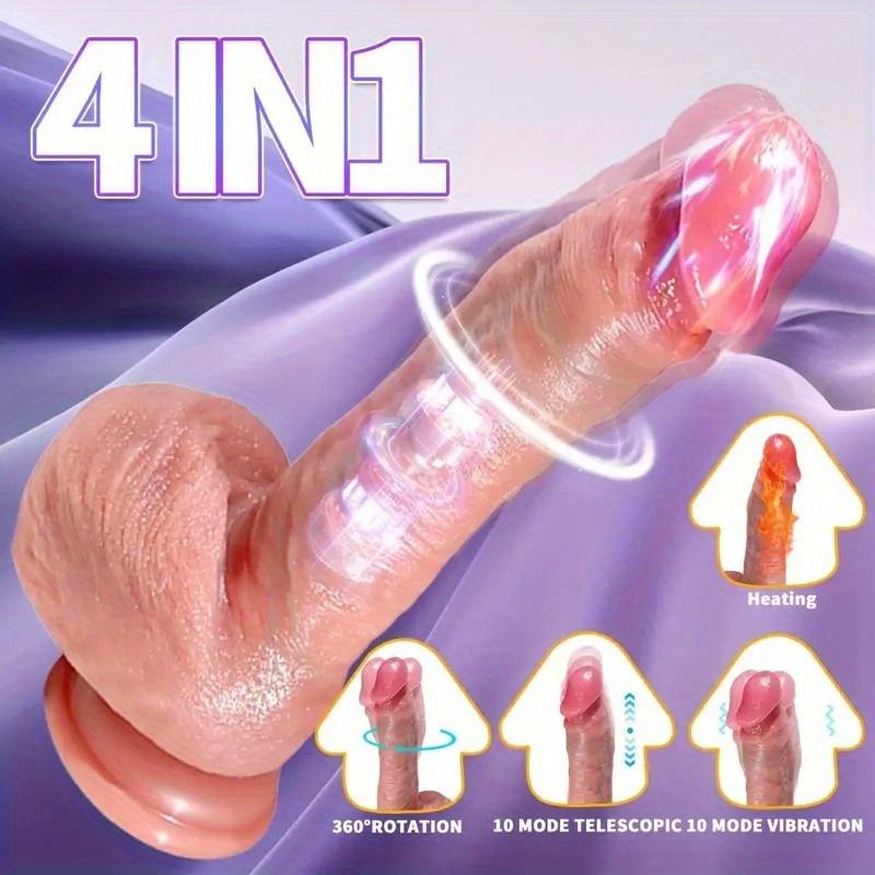 Automatic Telescopic Rotating Big Vibrating Thrusting Realistic Dildo For Women Remote Control Suction Cup Realistic Penis Sex Toys