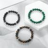 8mm Beaded Bracelet: Agate, Tiger Eye, White Pine, Lava Stone Beads with Elastic Band