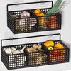 1/2/3 Grid Onion Ginger Garlic Kitchen Shelf Wall Hanging Condiments Spice Vegetable Fruit Storage Rack Drain Basket Punch-Free