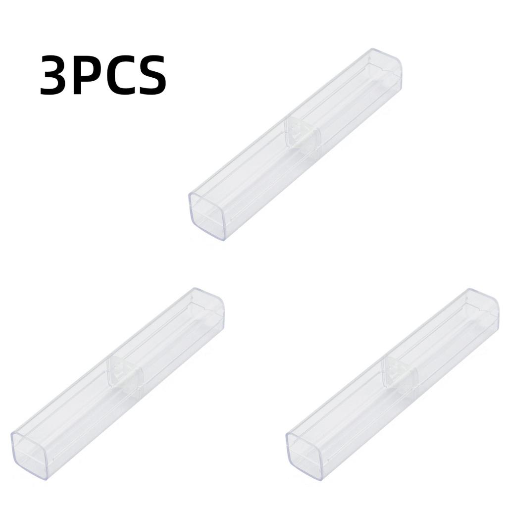 3 PCS/box Single Pen Transparent Pen Case Ballpoint Pen Protection Case Delicate Pen Plastic Packing Case Mini Pencil Case Gifts