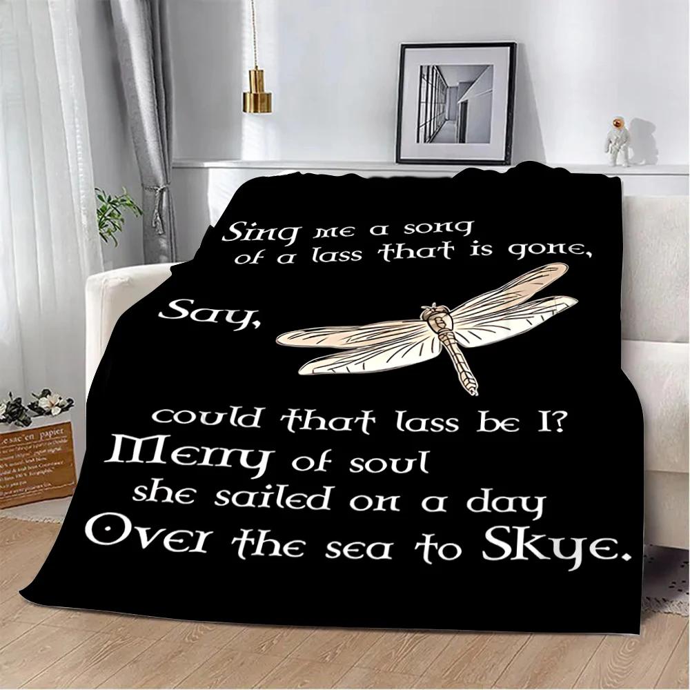 OUTLANDER TV Jamie Fraser Sassenach Libellen-Print Decke Picknickdecke Warm Weich und Bequem Zuhause Reise Geburtstagsgeschenk