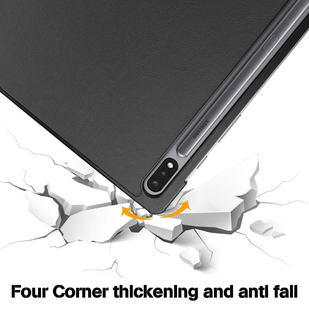 For Samsung Tab S9fe Case 2024 12.4 Inch Premium Tri Fold Stand Cover for S9 Plus S10 Tablet Protective Sleeve