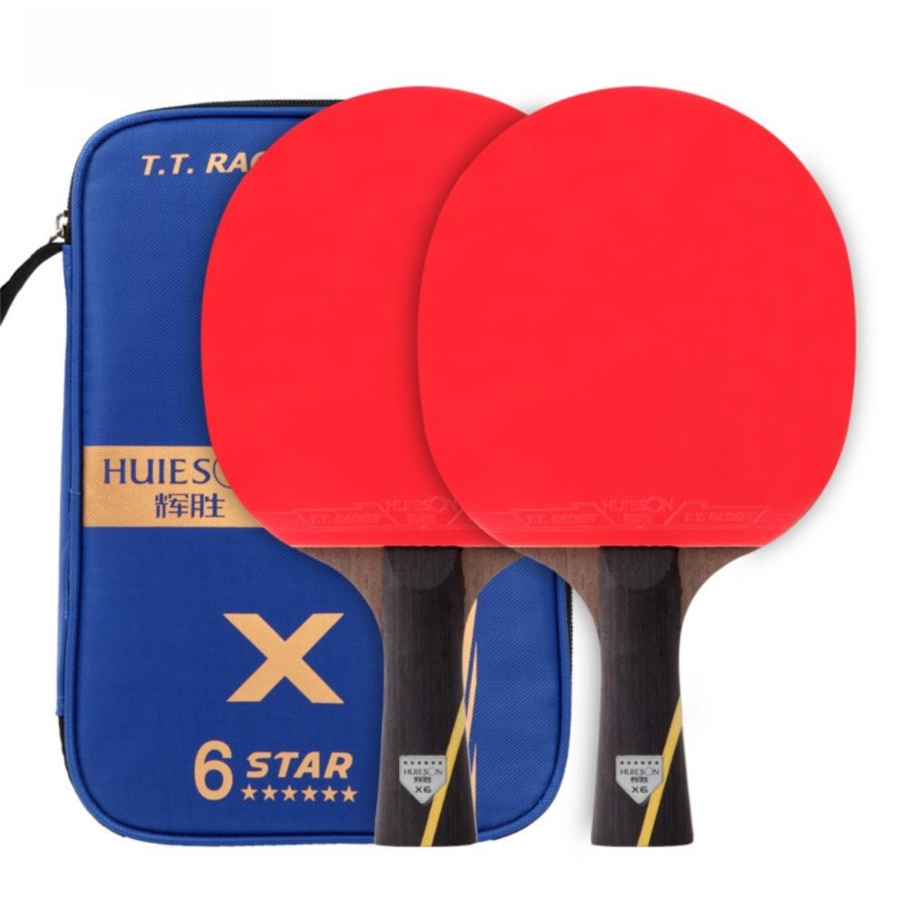 2Pcs HUIESON Ping Pong Rackets 6 Star Ping Pong Supplies Table Tennis Racket  For Club Training