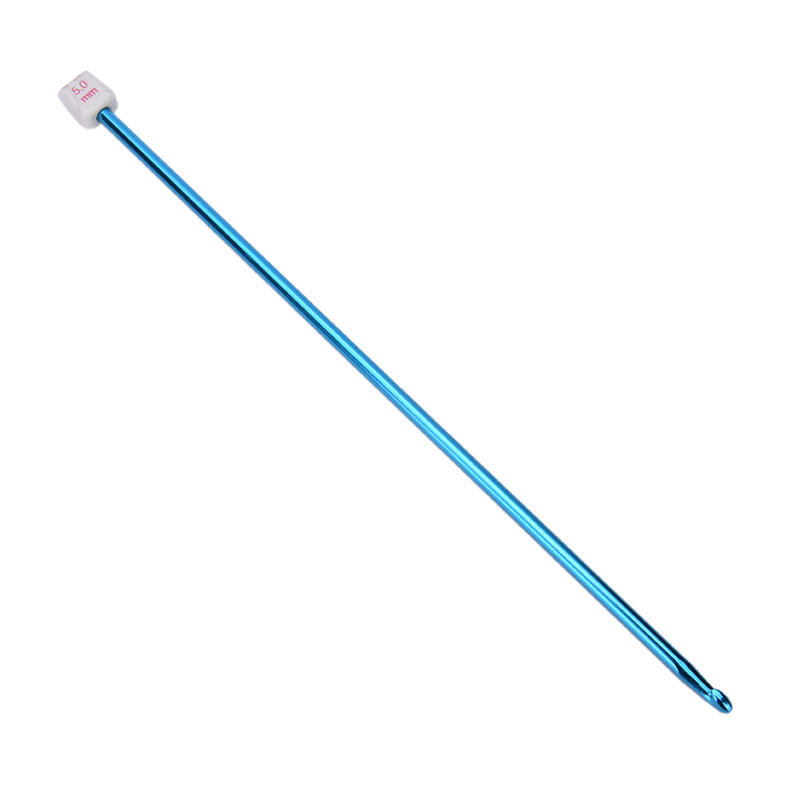 11ks 10,6" vícebarevné hliníkové tuniské / afghánské háčkovací jehly 2-8 mm
