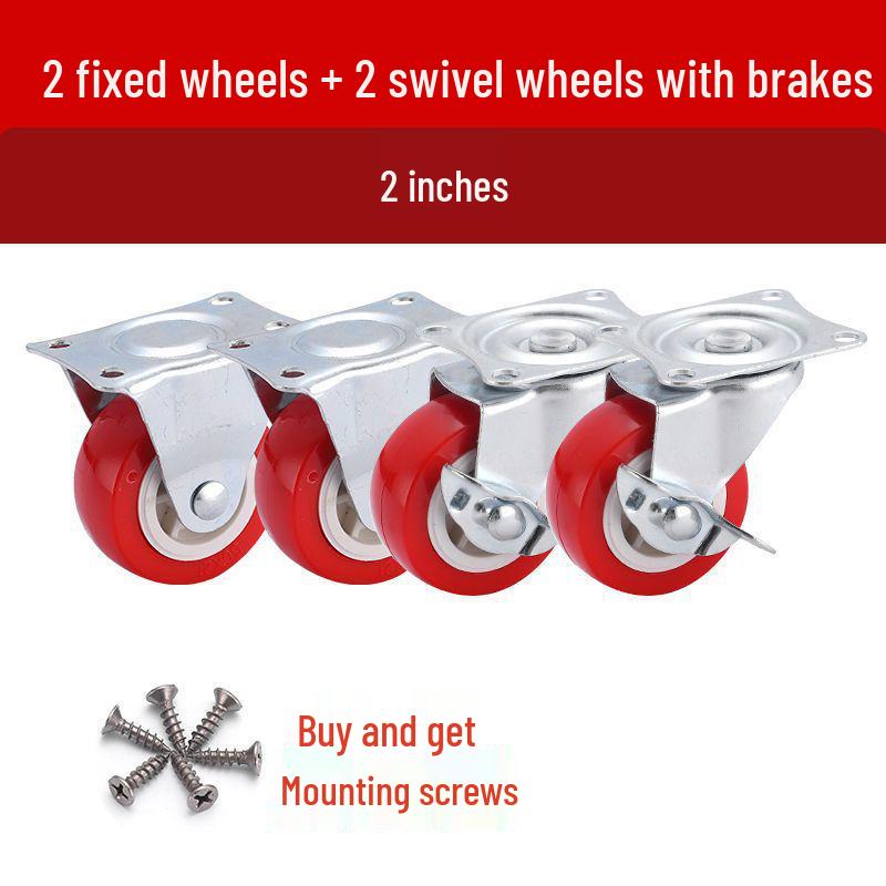 1-3 Inch Silent Swivel Caster Wheels with Brakes for Furniture and Trolleys
