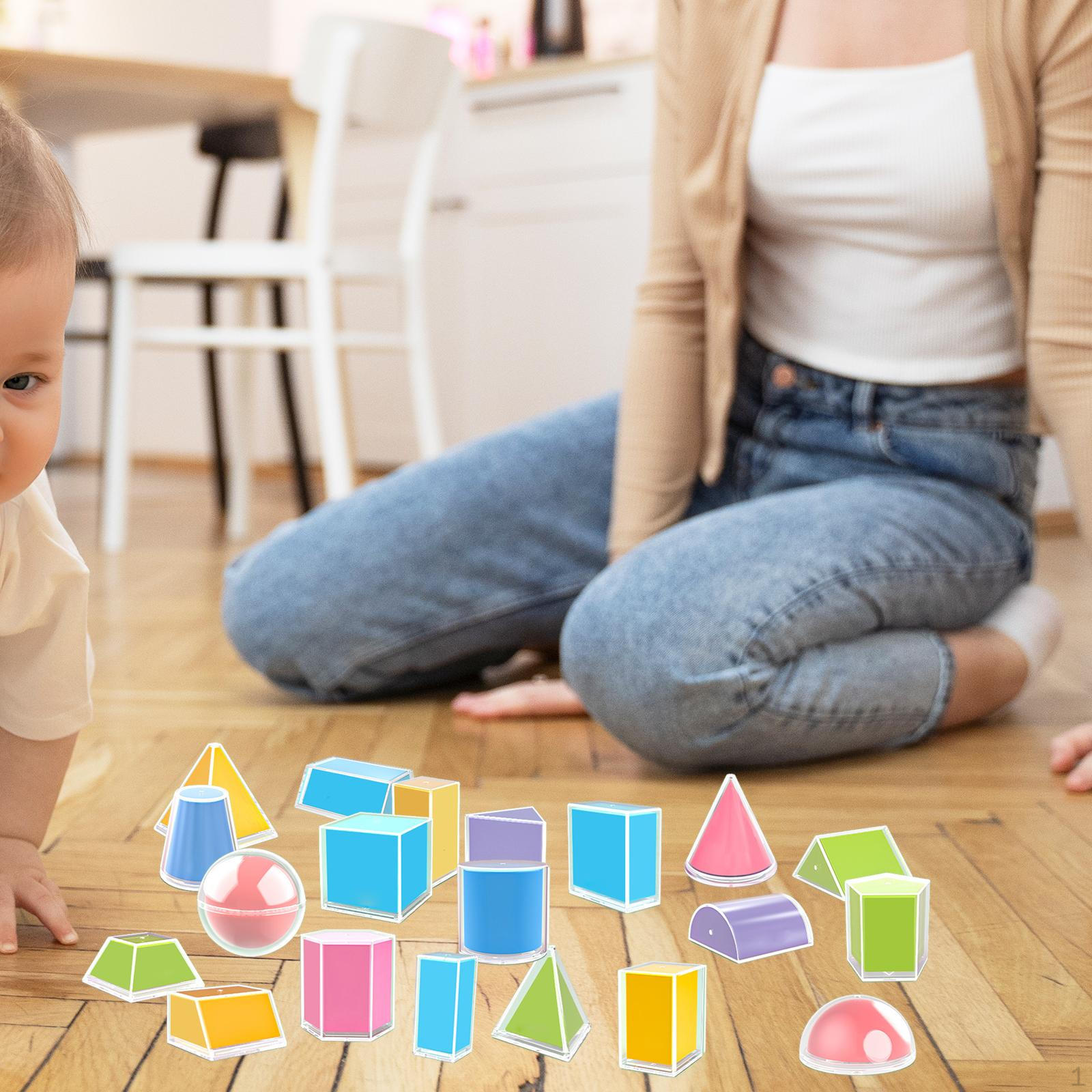 

20Pcs 3D Folding Geometric Shapes Solids Kids Clearly Visible Teacher Aids Educational