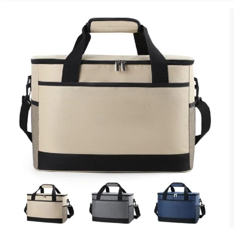Large-Capacity Square Ice Packs Minimalist Insulated Lunch Box Bag Crossbody Fresh-Keeping Picnic Bag for Outdoor Use