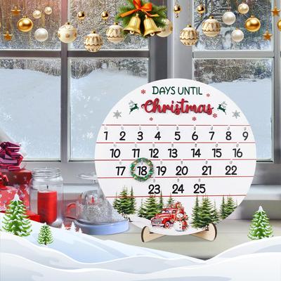 Compte à rebours 25 Jours Ornements de Noël Calendrier de l'Avent de Noël 25 Jours Avant Noël Décoration en Bois Sapin de Noël Panneau de Porte Décor