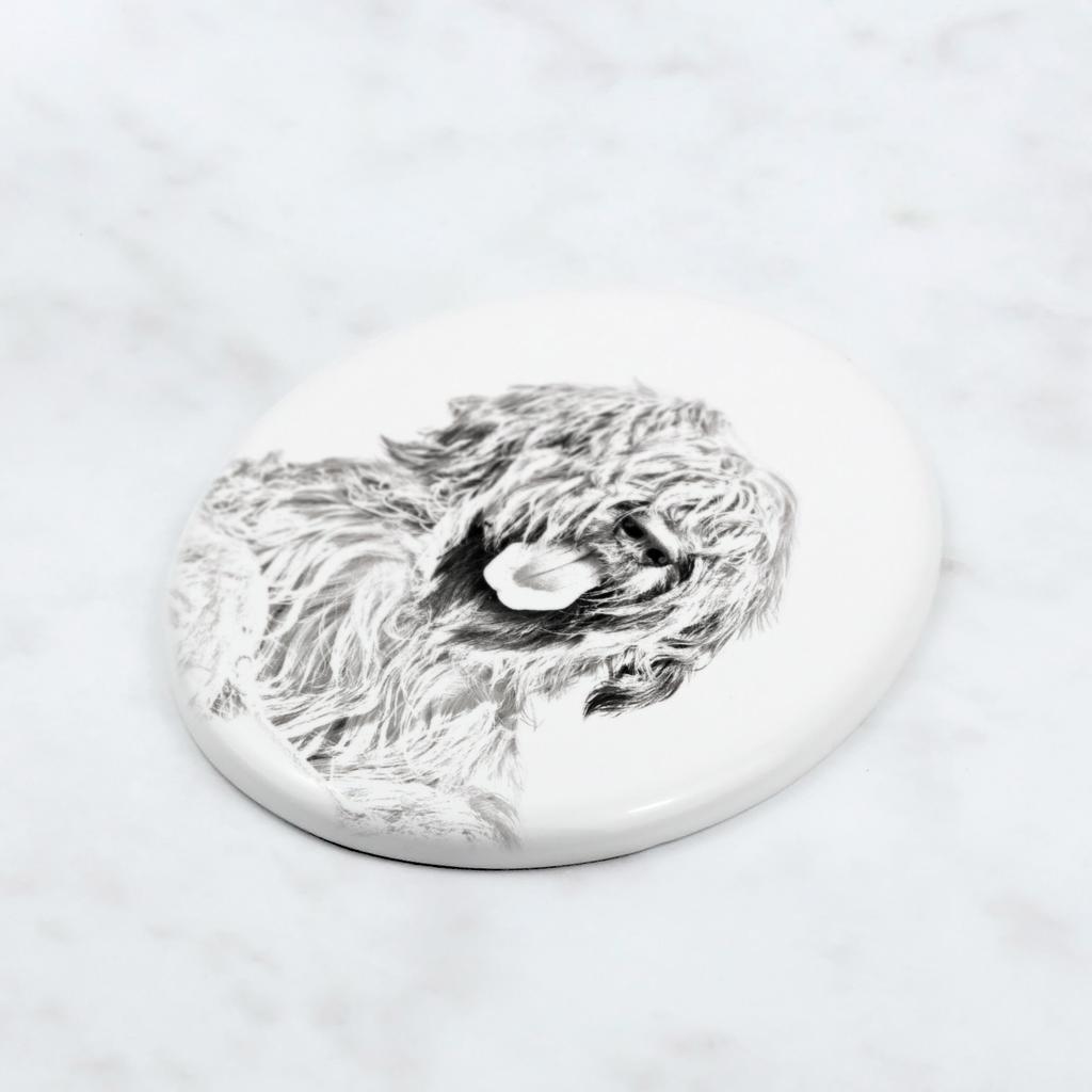 Briard, Berger de Brie - commemorative plaque with a photo of a dog, tombstone with a print, personalized oval plaque from the Art-Dog brand