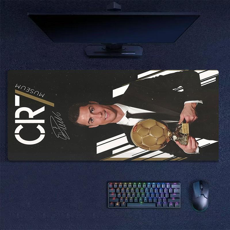 CR7 Mouse Pad, Large Gaming Desk Mat, Non-slip XXL Mousepad for Laptop & Tablet, Mini PC Playmat with Stitched Edges