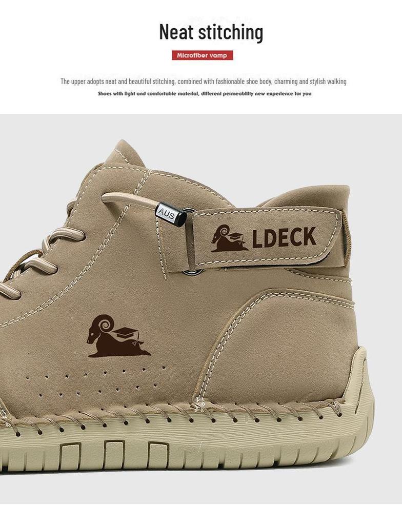 Pánské nové ležérní jarní vysoké ručně šité martensky