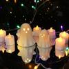 2pcs Ceramic Halloween LED Ghost Ornaments Cartoon Halloween Party Decoration  Bedroom
