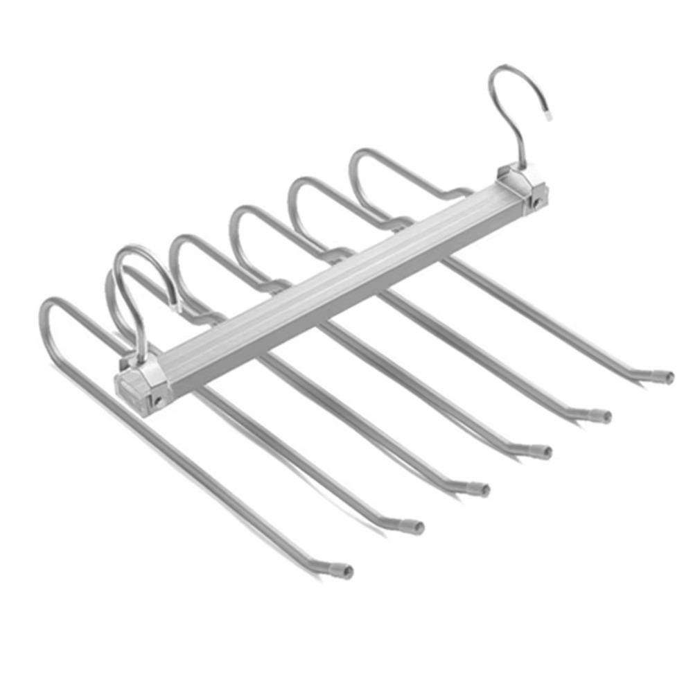 Multi-Functional Folding Pant Hangers Aluminum Alloy 6 Tier 360°Rotating Hook Hangers Heavy Duty Scarves Organizer Rack