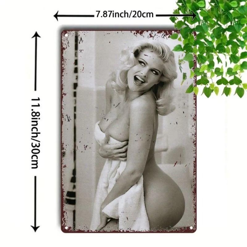 Sexy Girl Metal Tin Sign 20x30 cm for Garage & Workshop Decor