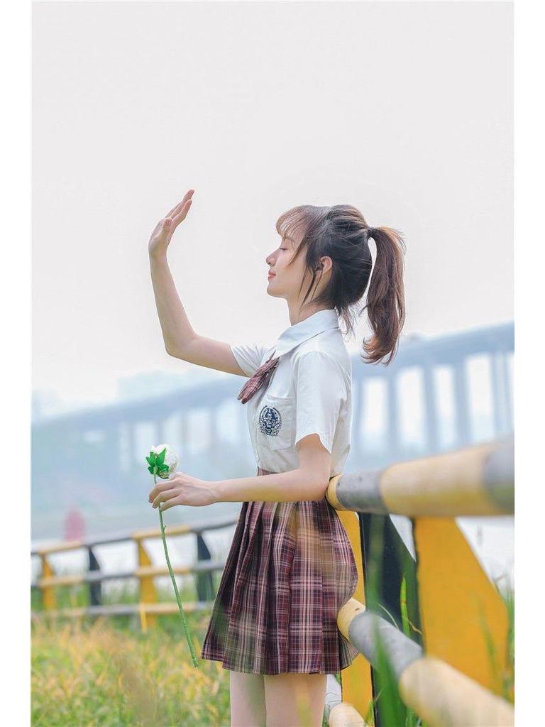 Original Haohai Milk White Square Neck College Style JK Uniform Shirt 2024