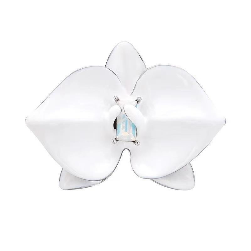 Elegante Emaille-Ohrringe der Orchideen-Serie: 925 Sterlingsilber Nadelclips in einem vielseitigen chinesisch inspirierten Design