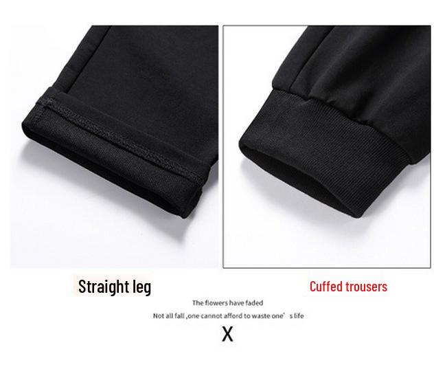 Men's Fleece-Lined Casual Plus Size Cuffed Sweatpants - Thick, Versatile, Outdoor & Trendy