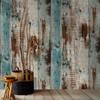Vintage Wood Self Adhesive Paper Removable Peel Stick Wallpaper Blue Wood Panel Interior Film Leave No Trace Surfaces Easy Clean