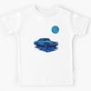 Classic Blue Car Abstract Minimal Automotive Kids T-Shirt