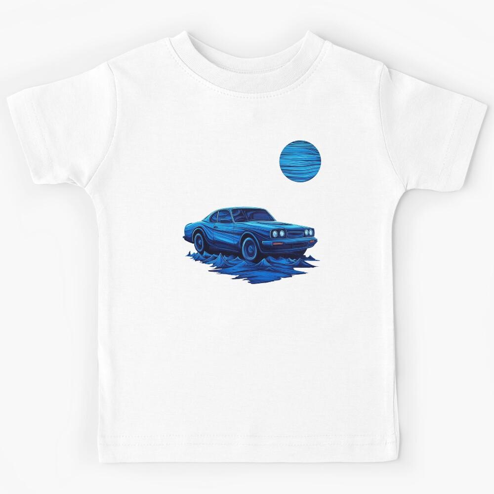 Classic Blue Car Abstract Minimal Automotive Kids T-Shirt 150