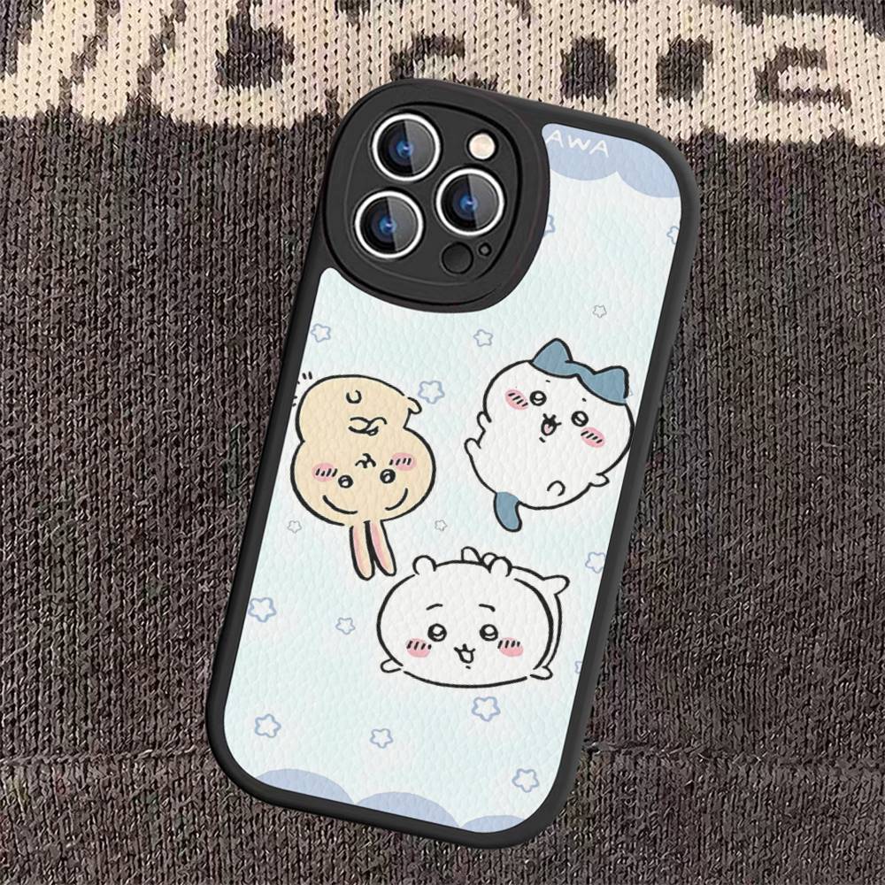 C-Chii-kawa Phone Case Hard Leather For iPhone 16 15 14 13 12 Mini 11 14 Pro Max Xs X Xr 7 8 Plus Fundas