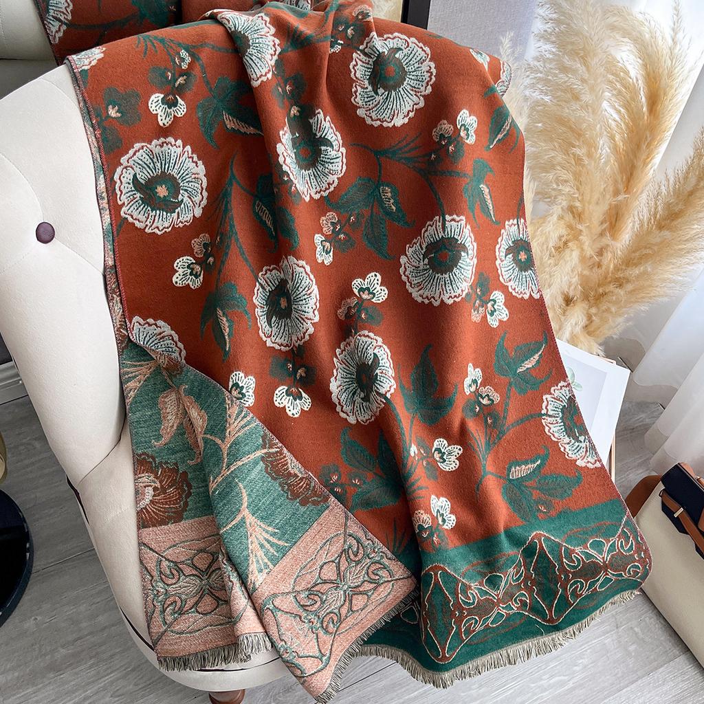 Dandelion Autumn And Winter Imitation Cashmere Scarf Women'S Winter Double-Sided Thickened Neck Protection Scarf Air Conditioner Cape
