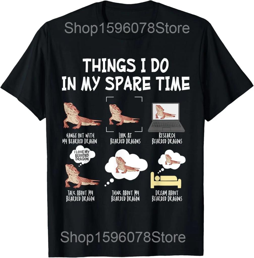 Three Bearded Dragons Howl At Moon T Shirts Men Women Cotton Humor Streetwear Tee Shirt Short Sleeve Unisex Loose Clothing