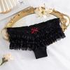 Layered Cake Design Lace Panties Bow Mesh Sweet Lace Briefs Romantic Women's Underwear Daily Wear