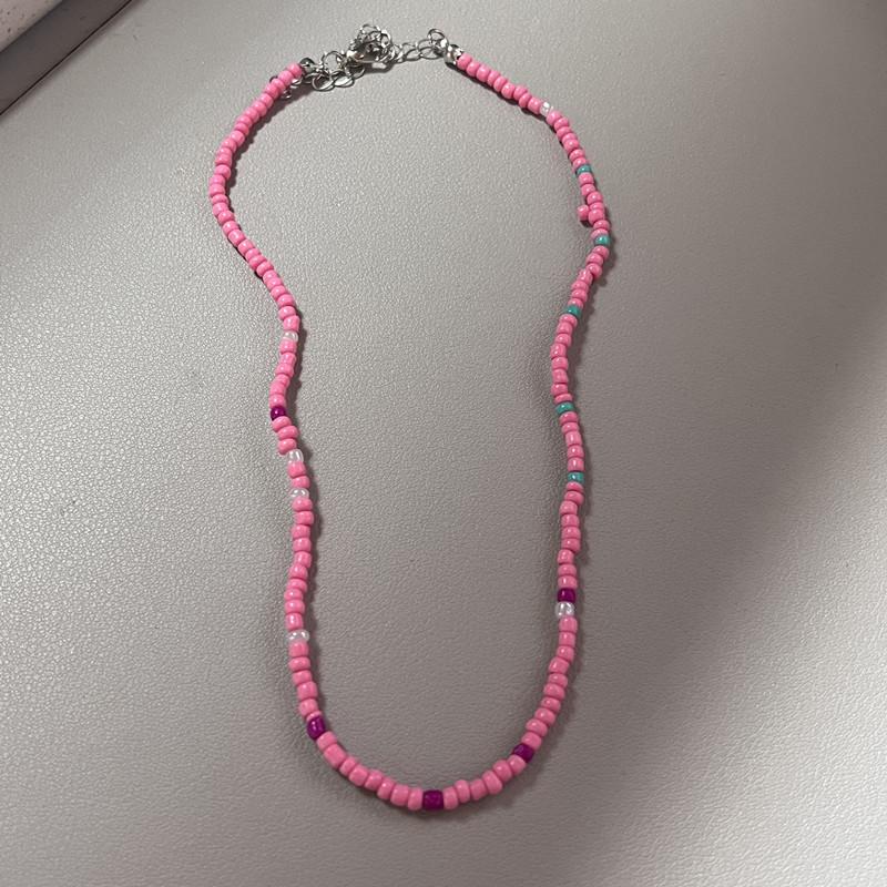 Boho Colorful Small Seed Bead Weave Flower Necklace for Women Handmade Short Choker Collar Neck Fashion Jewelry Accessories