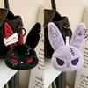 Portachiavi Peluche Coniglio Gotico di Halloween Accessori Fascino per Borsa Animale di Peluche Coniglio Portachiavi Bambola Coniglio Horror Ciondolo per Cellulare