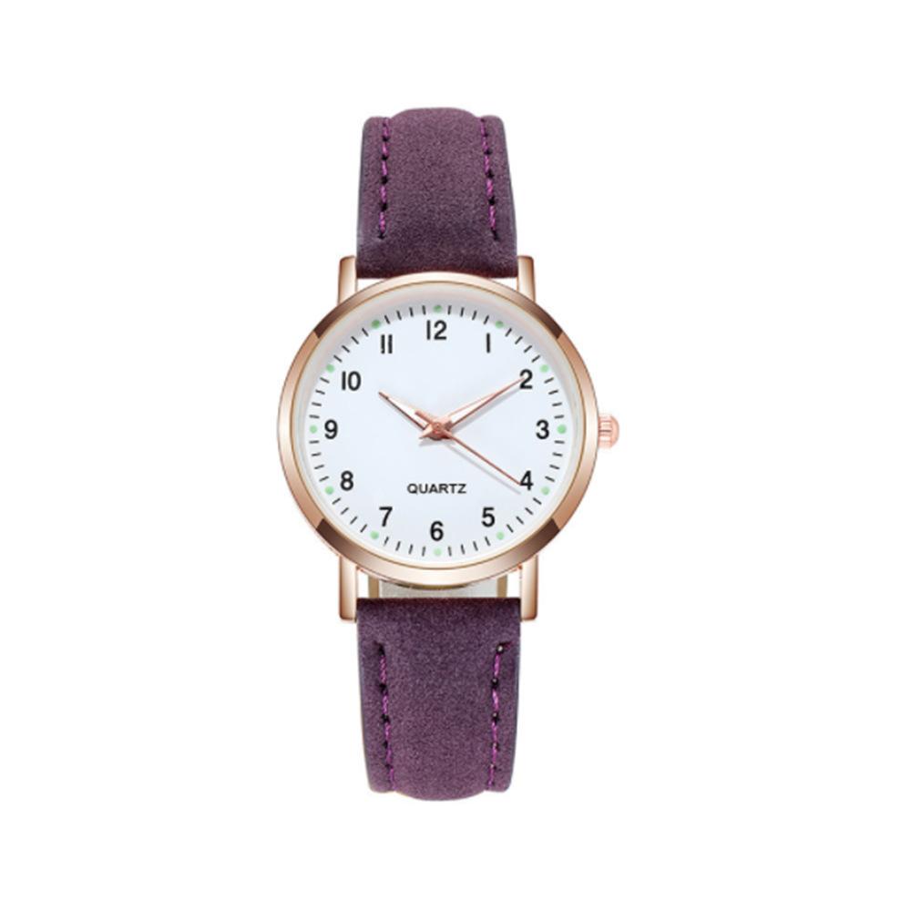 1/2/3/4pcs Fashion Arabic Dial Women Quartz Watch Casual Leather Strap Wristwatch for Girls Friendship Clock Gifts (Without Box)