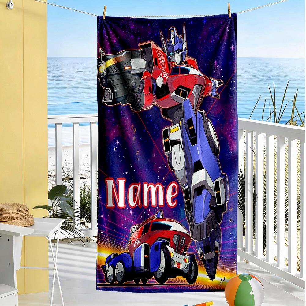 Love Transformers Customized Name Beach Towel Quick-Dry Soft Microfiber Perfect for Traveling Yoga Camping and Swimming