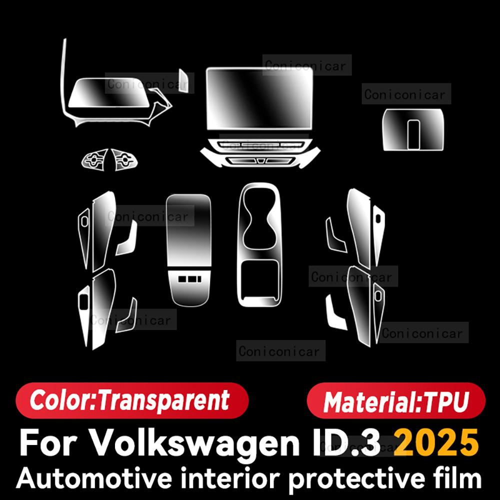 

TPU For VOLKSWAGEN ID.3 2025 Transparent Protective Film Car Interior Central Control Navigation Panel Auto Sticker Left rudder